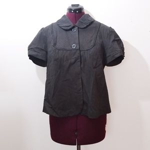 Women's Grey Peter Pan Collared Coat. Size L.